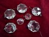 elongated octagon flat back glass chandelier button, Two pin hole one at each end