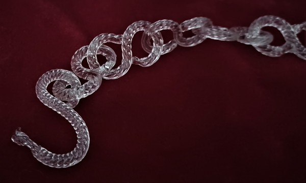 Venetian Glass Sway Chain Clear Glass  
