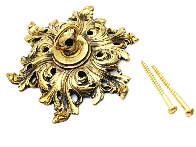 Vintage Brass Ceiling closed hook rose