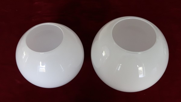 White Glass Oil Lamp Round Globe Shade, Replacement Glass Lamp Shades Uk
