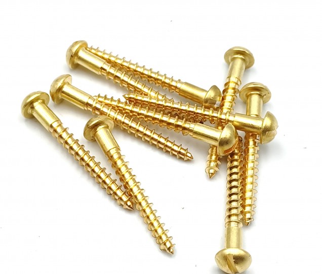 Wood screws solid brass dome flat head 