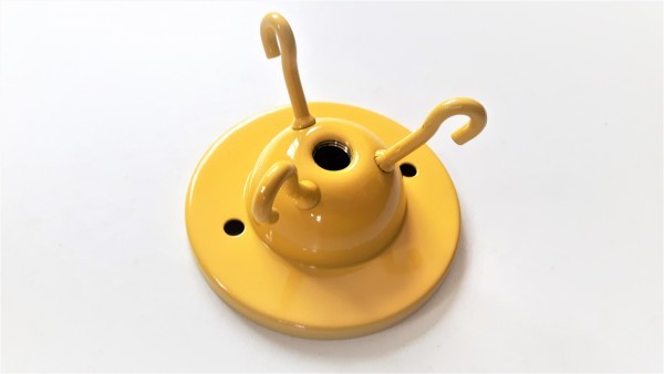 Yellow triple lighting hook ceiling plate