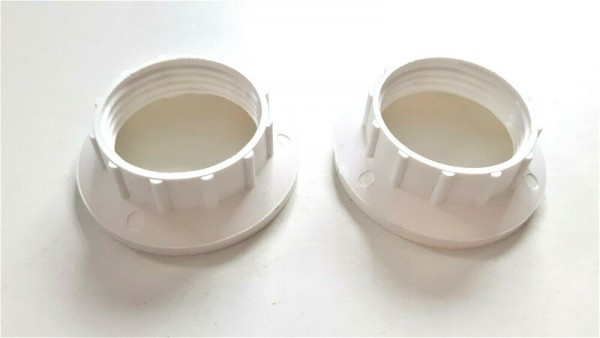 E14 Chunky Shade Rings White Plastic 44mm Width External 27mm Width Internal