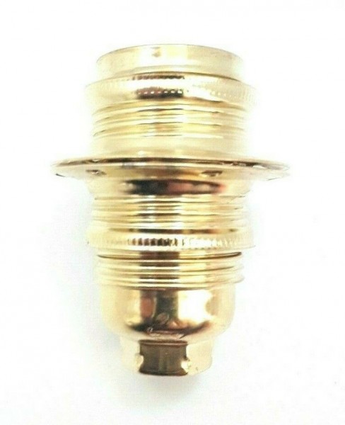 E14 3 part bulb lamp holder with shade ring Brass plate Finish