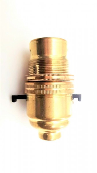 B22 Switched lamp holder Bayonet cap Brass Finish 10mm base thread